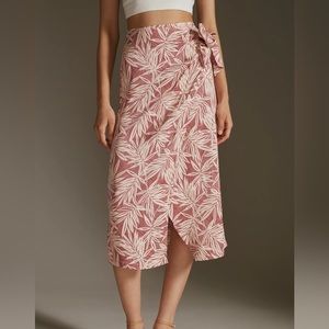 NWT Anthropologie Printed Wrap Midi Skirt